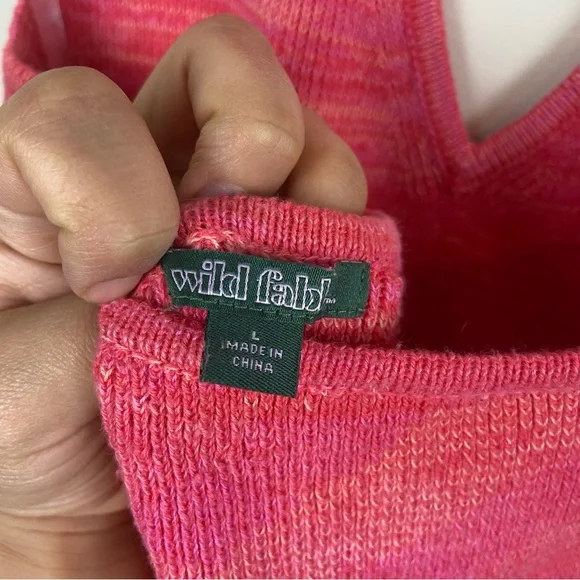Wild Fable Pink Space Dye Sweater Knit Halter Dress Womens Stretch Large y2k - Picture 9 of 11